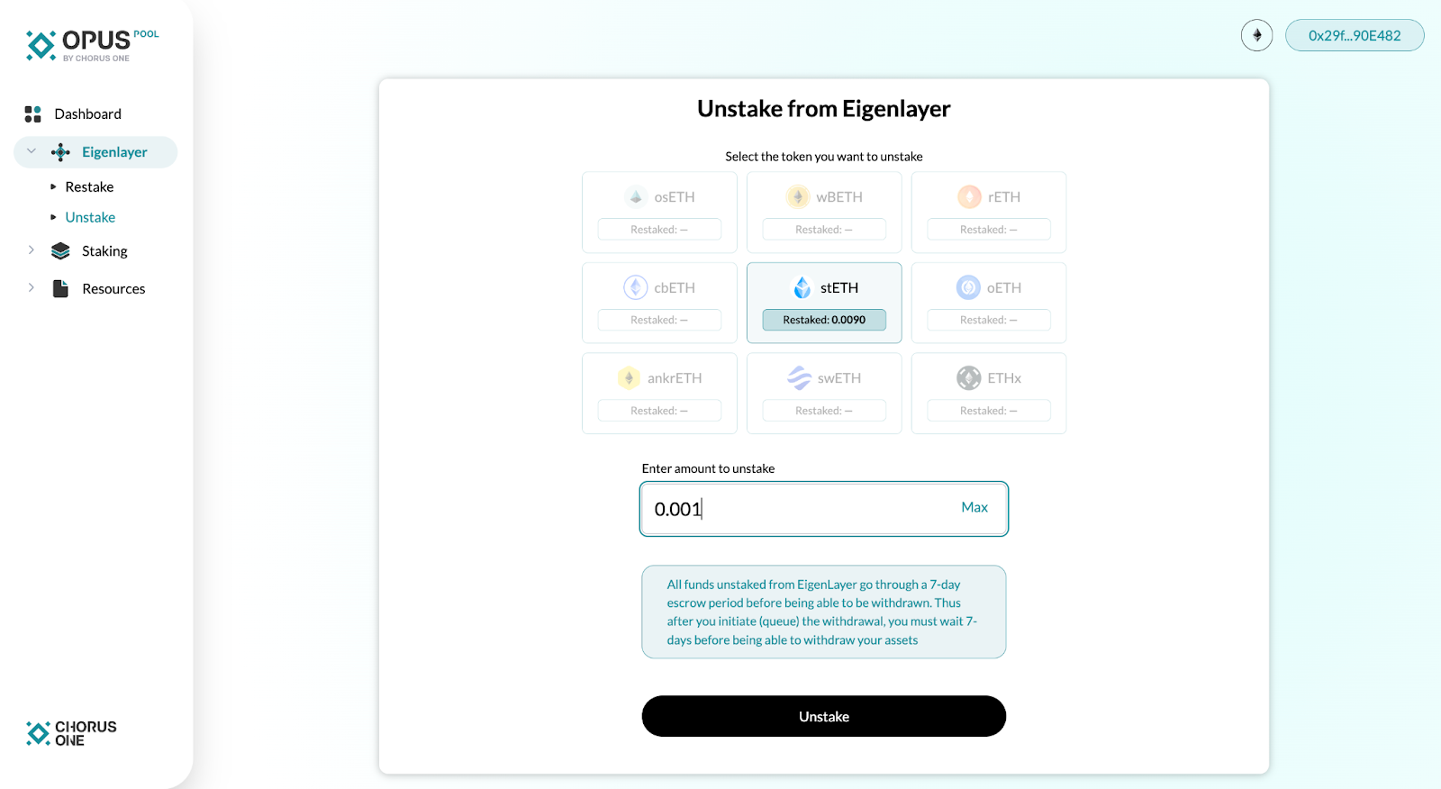 EigenLayer dashboard screenshot displaying slashing alerts and Actively Validated Services (AVS) health indicators for ETH restaking strategies